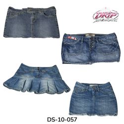 Edgy Y2K Denim Mini Skirt With Details (DS-10-057)
