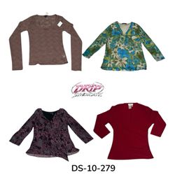 Women's Printed Short Sleeve Blouses (DS-10-279)