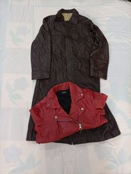 CR11228 Vintage Women’s Leather Trench Coats and J..