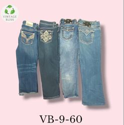 Y2K Vintage Embroidered Denim Capri Wholesale Bund..