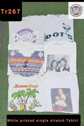 White printed single stitch t shirts tr267