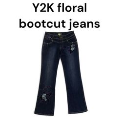 Y2K floral bootcut jeans