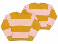 CR02324 Upcycled Nike zweifarbiges Panel-Crewneck-..