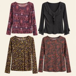 Y2K Dark Boho Printed Mesh Tops