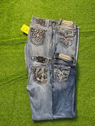 y2k womans jeans  miss mee rockrevival and true re..