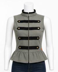 CR2229 UPCYCLED CARHARTT MILITARY PEPLUM VEST