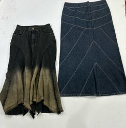 Y2k Denim Long Skirts  (1705)