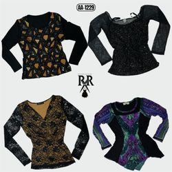 Y2K Black Rave Full Sleeve Tops (AA-1229)