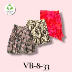 Y2K Vintage Mixed Printed Poly Skirt Wholesale Bun..