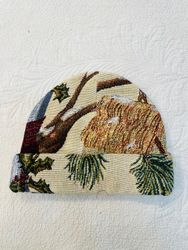Upcycle Tapestry printed Beanie  (DV -09)