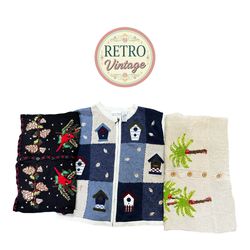 Vintage Embroidered Knit Sweater | Cottagecore Gra..