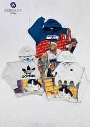 Upcycled Under Armour & Mix Branded Tapestry Hoodi..