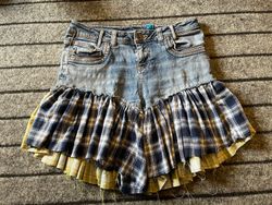 Upcycled Y2K Denim Ruffle Shorts