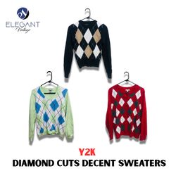 Y2K Diamond Cuts Decent Sweaters- EV1097