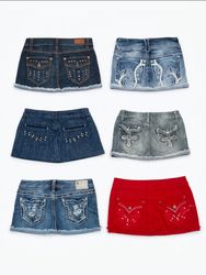 Rhinestone & Embellished Denim Mini Skirt Lot
(VM-..