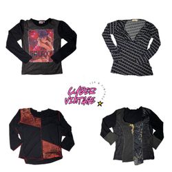 Tops à manches longues imprimés Y2K (MH-084)