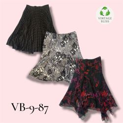 Y2K Black Printed Poly Skirt Wholesale Bundle – Vi..