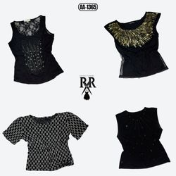 Y2K Black Gothic Sleeveless Tops (AA-1365)