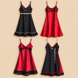 Dark Romance Y2K Satin Slip Dresses