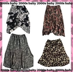 Boho y2k printed skirts-210