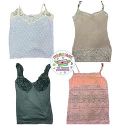 Vintage Y2K Lace Cami Top Bundle – 10pcs | VR348