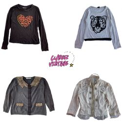 Vintage Y2K Embellished Collar Knit Cardigan | Gre..