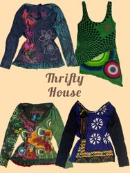 Y2K Desigual Printed Tops and Babytees(TH/856)