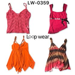 Y2K Floral Lace & Mesh Camisole Tops