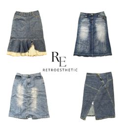 Y2K NYC IT GIRL DENIM MAXI SKIRTS RE-3801