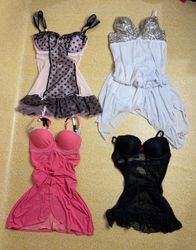 TH309 Y2K Satin Baby Doll Dress Soft Girl Party Mi..