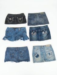 Vintage Y2K Denim Mini Skirts Assorted Lot | Sizes..