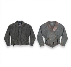 (FV-2407) Vintage Leather Biker Jackets – Y2K Moto..