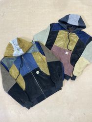 Upcycled Carhartt corduroy hooded jacket 🐒