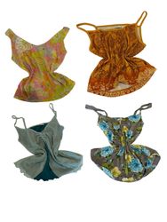 Y2K Green Paisley Cami Tops- ST-174