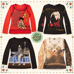 Retro Y2K Art Print Long Sleeve Women’s Tops :10pc..