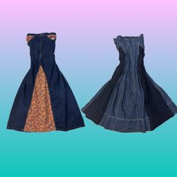 Y2K Cottagecore Denim Maxi Skirts (RSS-41)