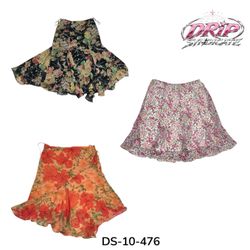 Floral Print Tiered Midi Skirts (DS-10-476)