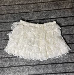 Upcycled lace Ruffled Micro Mini Skirts