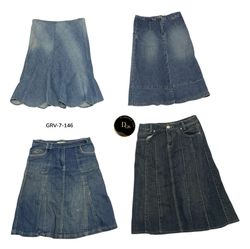 Women’s Vintage Denim Maxi Skirt – Classic Y2K Fas..