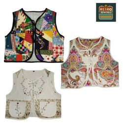 Upcycled Front Tie Quilt Gilet