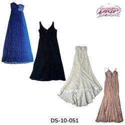 Retro Y2K Glam Poly Maxi Dress Look (DS-10-051)