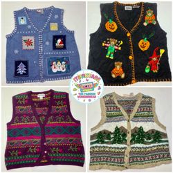 Handgestrickte bestickte Festtags-Pulloverwesten V..