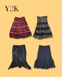 Y2K Retro Tiered Midi Skirt Collection (Yv-840)
