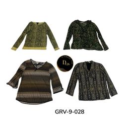 Y2K Vintage Poly Long Sleeve Blouse (GRV-9-028)