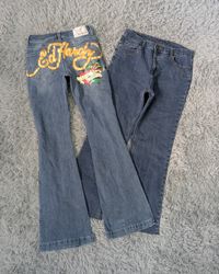 ***Embroidered Y2K Bell Bottom Jeans
