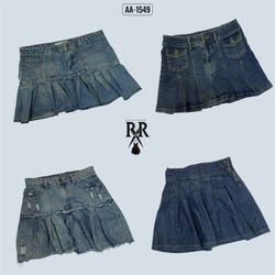 Y2k Brittany Era Denim Mini Skirts (AA-1549)
