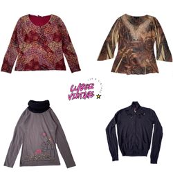 Y2K Statement Print Long Sleeve Top (MH-107)