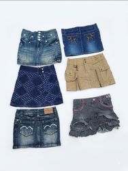 Wholesale Y2K Mini Skirt Lot - Denim, Cargo, & Ple..