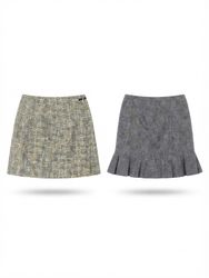 (FV-2145) Wool Checked Tartan Skirts