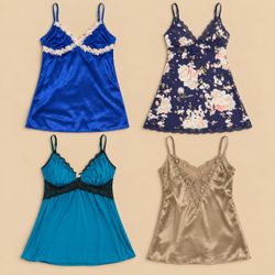 Y2k Sapphire Cami Top And Slip Dress
